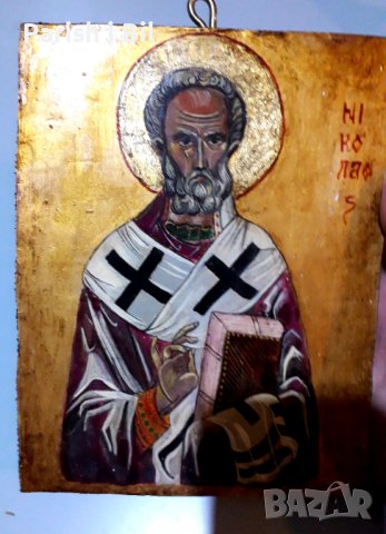 Икона "Свети Никола", Милена Чолакова, снимка 4 - Антикварни и старинни предмети - 39859841
