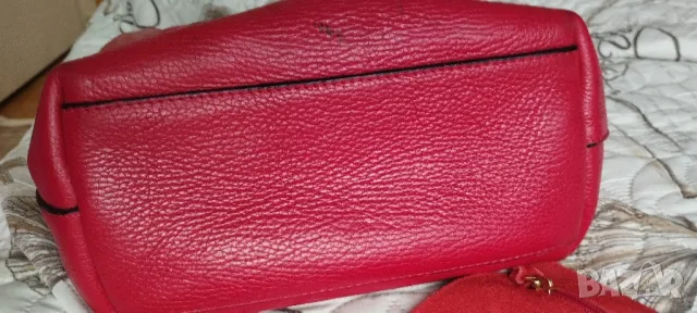 Червена чанта от естествена кожа , снимка 9 - Чанти - 48652174