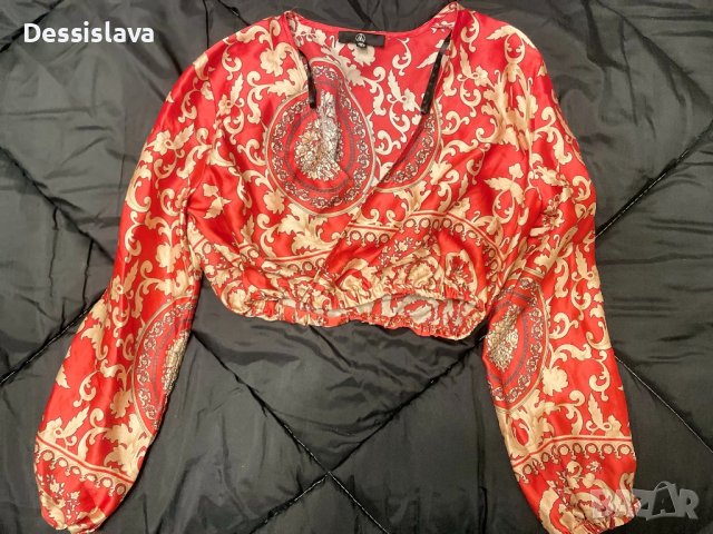 Дамска блуза сатен, снимка 1 - Блузи с дълъг ръкав и пуловери - 38927036