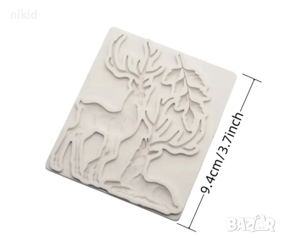 Елен елени клон силиконов молд форма фондан лов декор ловец торта, снимка 3 - Форми - 52069967