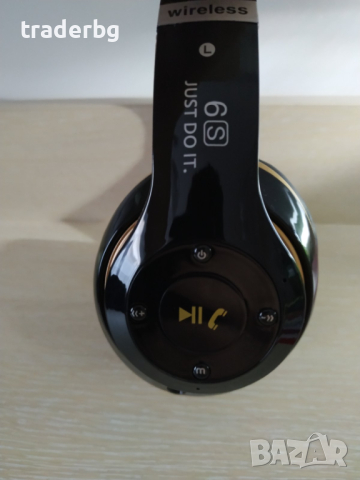 Слушалки 6S Wireless Bluetooth, черно/златисто, снимка 5 - Bluetooth слушалки - 44911120