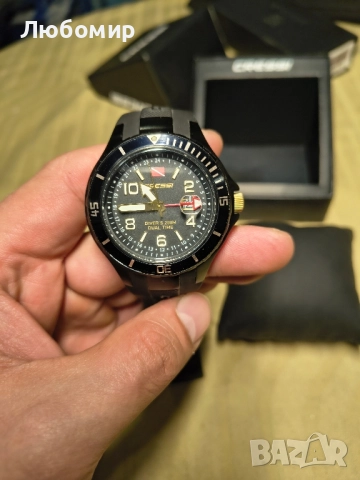 Cressi Traveller Dual Time Черен 10 ATM професионален подводен часовник  , снимка 6 - Мъжки - 52386167