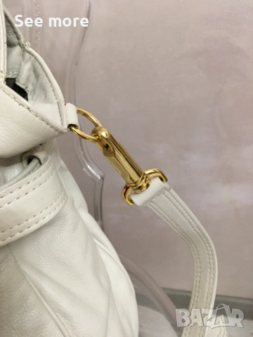 BURBERRY Vintage чанта в бяло естествена кожа, снимка 6 - Чанти - 53375563