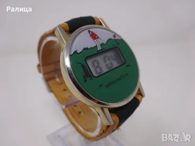 Електронен часовник с каишка от естествена кожа, снимка 5 - Мъжки - 47427675