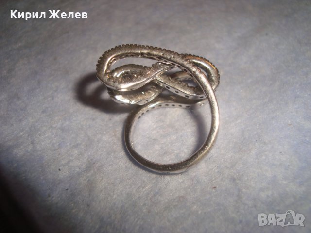 КРАСИВ СРЕБЪРЕН СКЪПОЦЕНЕН АРТ ПРЪСТЕН РОДИРАНО СРЕБРО 925 с ФАСЕТИРАНИ ЦИРКОНИ 32580, снимка 8 - Пръстени - 38381445