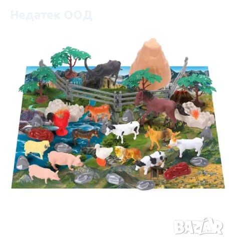 Игрален комплект с фигурки на животни от ферма, 50 бр., снимка 2 - Фигурки - 49285951