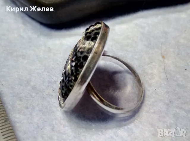 ОГРОМЕН СКЪПОЦЕНЕН СРЕБЪРЕН АРТ ПРЪСТЕН СРЕБРО 925 с БЛЕСТЯЩИ ФАСЕТИРАНИ МАРКАЗИТИ и ЦИРКОНИ 49280, снимка 4 - Пръстени - 49914903