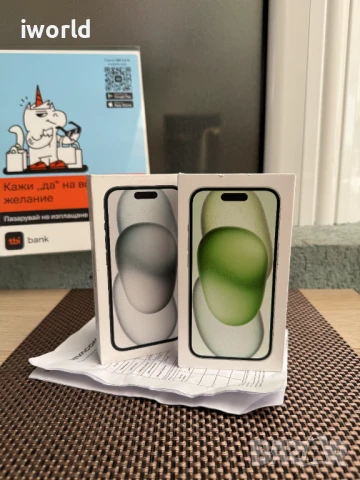 ⚠️НЕРАЗПЕЧАТАН❗️24М ГАР.  iPhone 15 Лизинг от 48лв/м/ Black Green / 128гб /