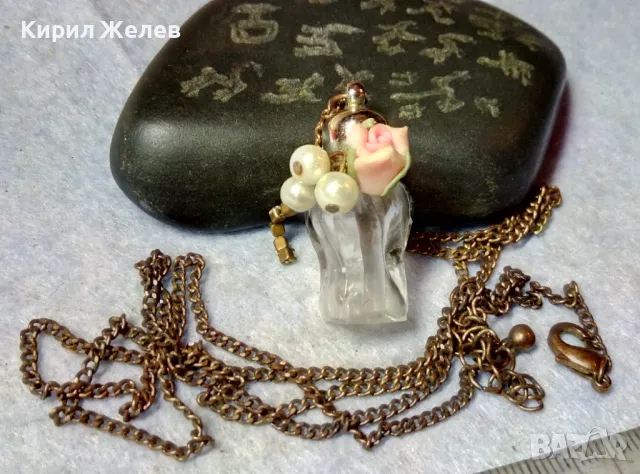 ПРЕКРАСЕН ФИГУРАЛЕН ВИНТИДЖ АРТ МЕДАЛЬОН КОЛИЕ с ФИНА МЕСИНГОВА ВЕРИЖКА 48752, снимка 3 - Колиета, медальони, синджири - 48828255