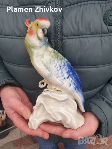 порцеланова птица - папагал на фабрика Изида, снимка 7 - Статуетки - 52773170