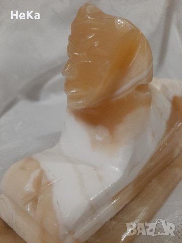 египетски свинкс- нощна лампа от алабастър , снимка 3 - Настолни лампи - 44036045