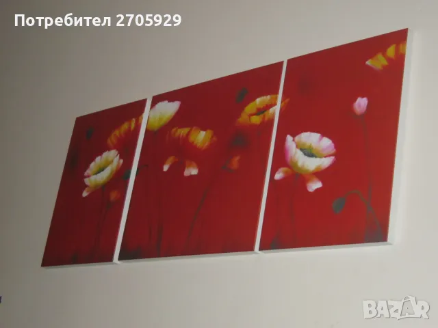 3 бр. картини "Макове", снимка 2 - Картини - 50228838