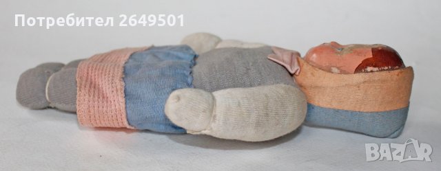 Стара пълнена Кукла Папие Маше Чехословакия 1950те, снимка 4 - Колекции - 34935214