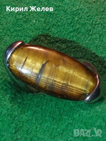 ПОСРЕБРЕН СКЪПОЦЕНЕН ФЕШЪН АРТ ПРЪСТЕН с ШЛИФОВАН ЮВЕЛИРНО НАТУРАЛЕН КАМЪК ТИГРОВО ОКО 16732, снимка 2 - Пръстени - 36411338