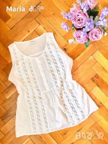 Ленен дантелен потник, снимка 7 - Потници - 38048879