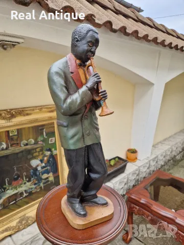 Чудесна антикварна колекционерска холандска фигура статуетка музикант , снимка 4 - Статуетки - 50166717