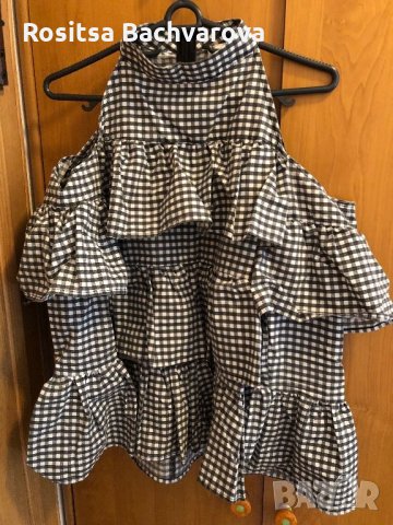 Риза на каре с голи рамена, S размер