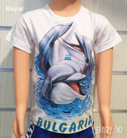 Нова детска тениска с трансферен печат Три делфина, Делфини, снимка 1 - Детски тениски и потници - 28454177