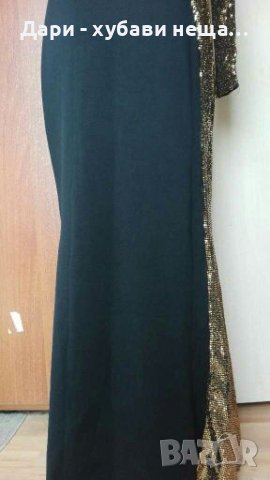 Официална дълга рокля - черно и златисто 🍀👗L,XL(44-46р-р)👗🍀, снимка 10 - Рокли - 35271577