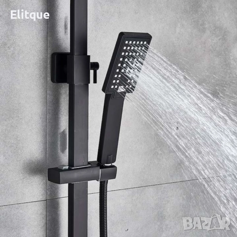 Комплект душ колона, стенен монтаж, двойно управление, керамика, 131-200 мм, черна, снимка 8 - Други стоки за дома - 52854058