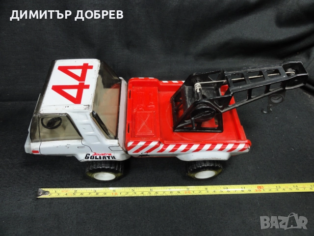 СТАРА РЕТРО МЕТАЛНА ИГРАЧКА КАМИОН ПЪТНА ПОМОЩ JOUSTRA FRANCE, снимка 8 - Колекции - 52747448