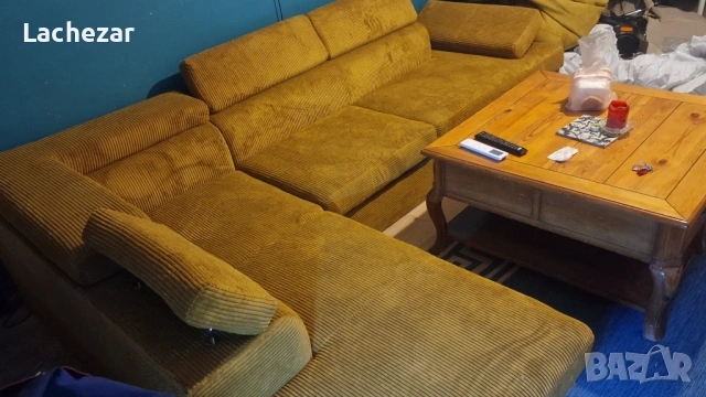 Жълт ъглов диван poso 01
