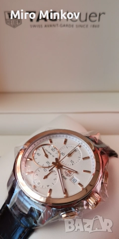 ПРОДАВАМ ЗЛАТЕН ЧАСОВНИК TAG HAUER, модел LINK Calibre 16, като нов, снимка 14 - Мъжки - 52707003