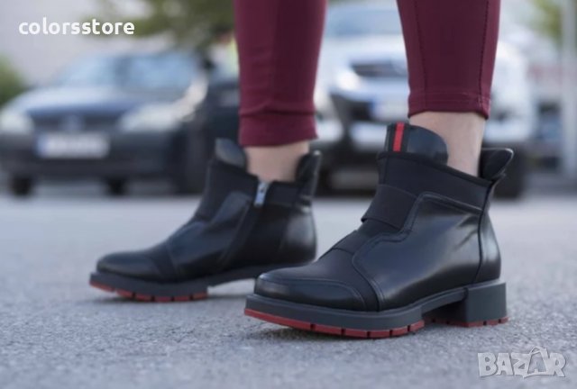 Равни боти - черна кожа - 2317-R232