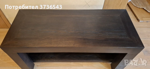 Шкаф / ТВ шкаф VIZATEL – масив дъб венге, 123×42×51 см, снимка 5 - Шкафове - 53384497