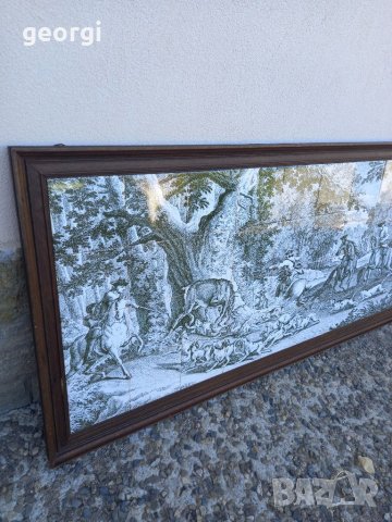 Голямо порцеланово пано на ловна тематика Mosa Holland антика уникат , снимка 8 - Декорация за дома - 38426027