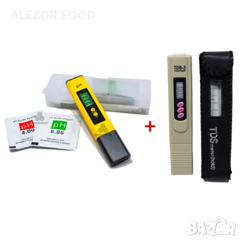 ПРОМО TDS метър 2в1, 0~9990ppm + PH метър с бутонно калибриране 4077