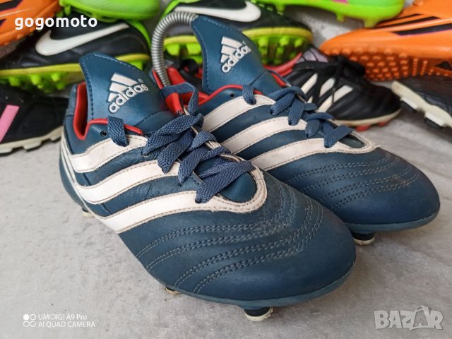 adidas® original, КАТО НОВИ, N- 33 - 34, сини футболни обувки бутонки, калеври,вратарски бутонки, GO, снимка 7 - Детски маратонки - 39723760