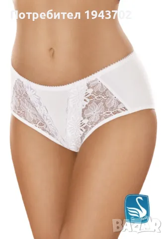 Дантелени бикини с висока талия в бяло Kristine 118, снимка 1