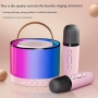 Караоке колона с 2 безжични микрофона Преносима Bluetooth Високоговорител Бял, снимка 6