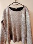 Сребриста блуза с пайети , снимка 1 - Блузи с дълъг ръкав и пуловери - 43439570