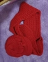 Топли шал и баретка червени, снимка 2
