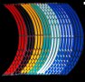 8 цвята светлоотразителни стикери за джанти капли 17,18,19 инча кантове, снимка 1 - Аксесоари и консумативи - 43623898