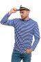 Нов мъжки моряшки комплект: моряшка блуза с дълъг ръкав и капитанска шапка, снимка 1 - Блузи - 32771009