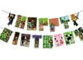3 вида Minecraft Майнкрафт герои Happy Birthday Парти Гирлянд Банер Флаг декор картонен, снимка 2