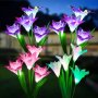 Соларни градински светлини с цветни глави на лилия ,водоустойчиви, снимка 12