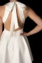 Рокля с гол гръб и панделка – Бяла, снимка 5