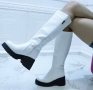Ботуши на платформа - бяла кожа с черно ходило - BSX10, снимка 1