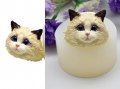 3D Голяма глава котка силиконов молд форма калъп за фондан шоколад гипс сапун украса