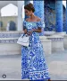 Ефирни сини дълги рокли, снимка 2