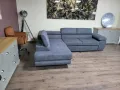 Сив ъглов диван от плат с фунция сън и ракла, снимка 4