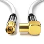 deleyCON 7,5 м (24,61 фута) ТВ антенен кабел Коаксиален кабел Позлатен конектор 1x 90° ъгъл 1x прав , снимка 1