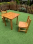 в Бургас -маса и стол детски от естествено дърво, снимка 3