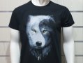 Нова мъжка тениска с дигитален печат Вълк ИН и ЯН, Серия вълци, снимка 10