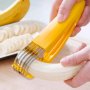 Функционална стоманена резачка за банани, резачка за плодове с ергономична дръжка, снимка 1 - Аксесоари за кухня - 43748724