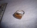 СТАР ПОСРЕБРЕН СКЪПОЦЕНЕН АР ДЕКО ПРЪСТЕН с ЮВЕЛИРНО ШЛИФОВАН НАТУРАЛЕН КАМЪК ТИГРОВО ОКО 26358, снимка 8